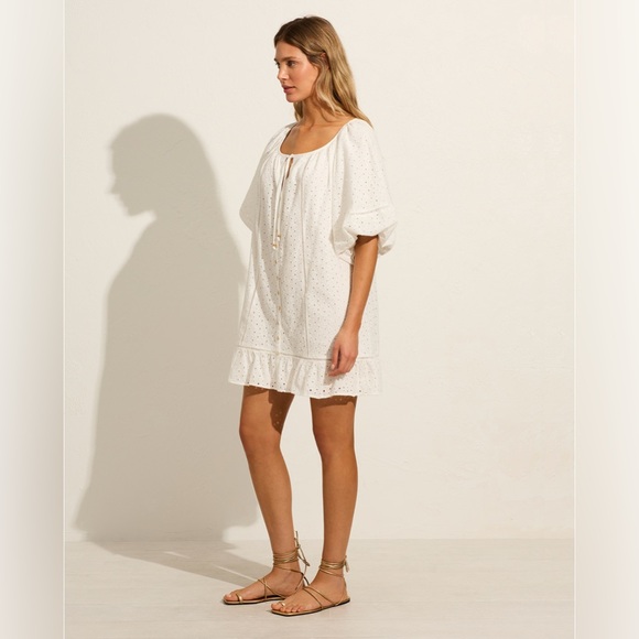 AUGUSTE ALANNAH Embroidered Mini Dress White - Small - Picture 3 of 13